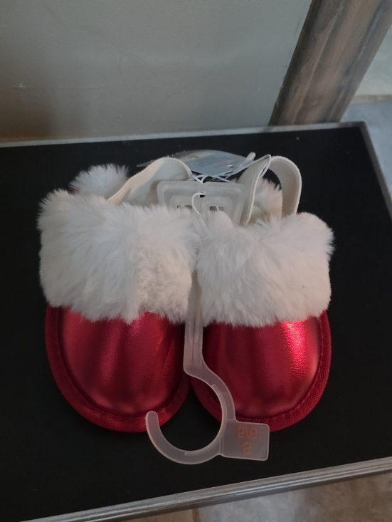 Cat & Jack Other - Red Faux-Fur Trim Kids Slippers